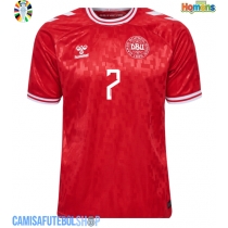 Camisa de time de futebol Dinamarca Mathias Jensen #7 Replicas 1º Equipamento Europeu 2024 Manga Curta